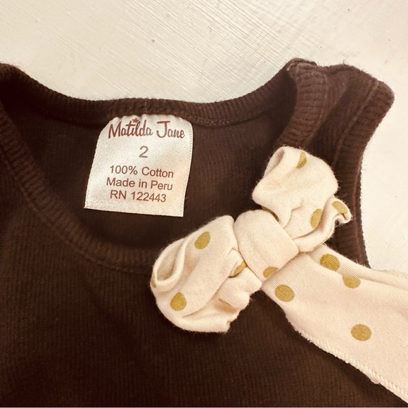 Matilda shirt with bow brow size 2 good condition - Picture 4 of 5